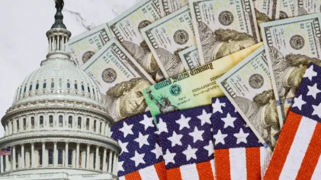 government building with money and flag